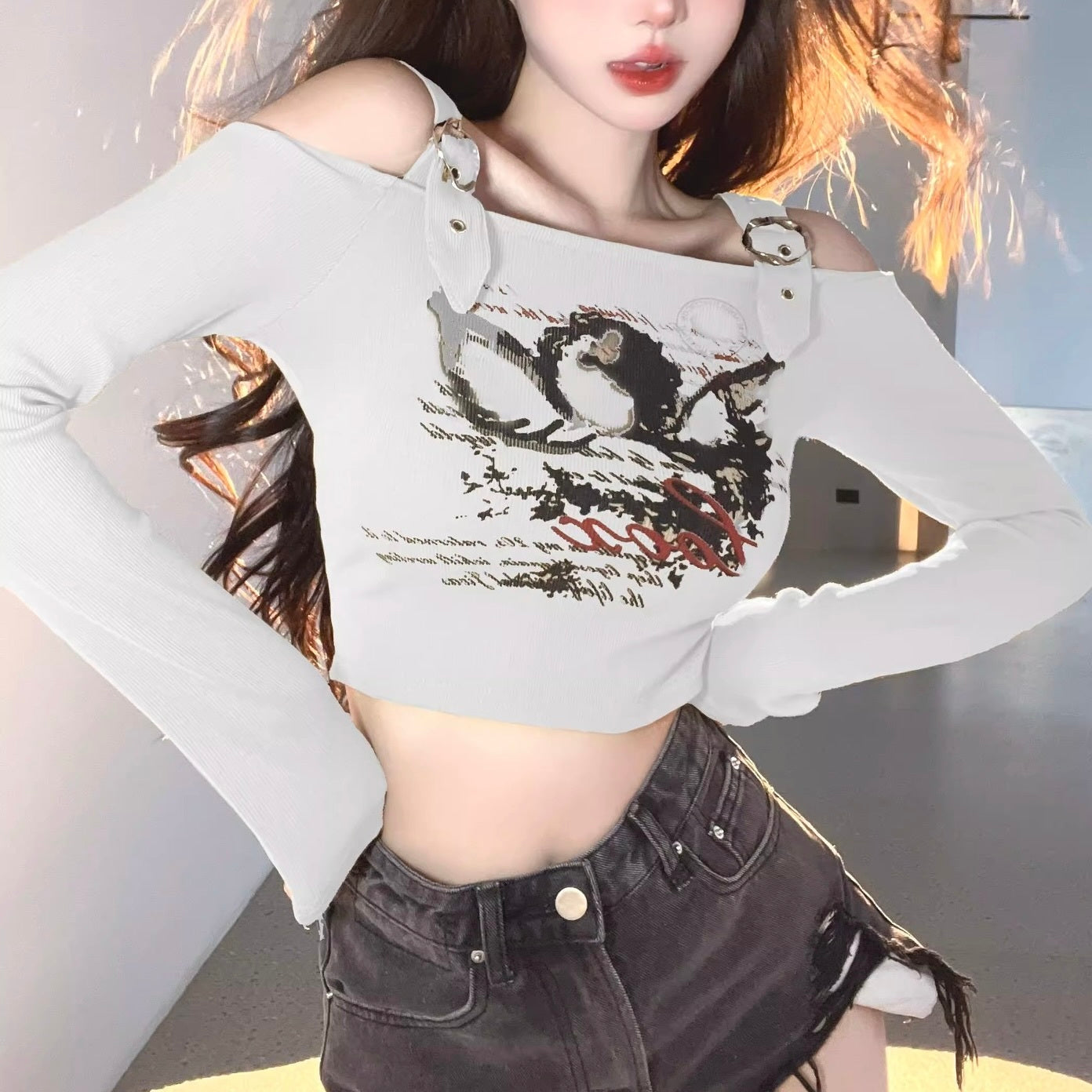 【Taéf】3カラー展開 クロップドトップス mry001552