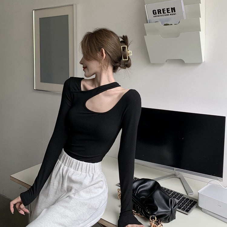 【送料無料】セクシー デザイン ニット トップス 長袖 韓国カジュアル 韓国ガーリー mry000561