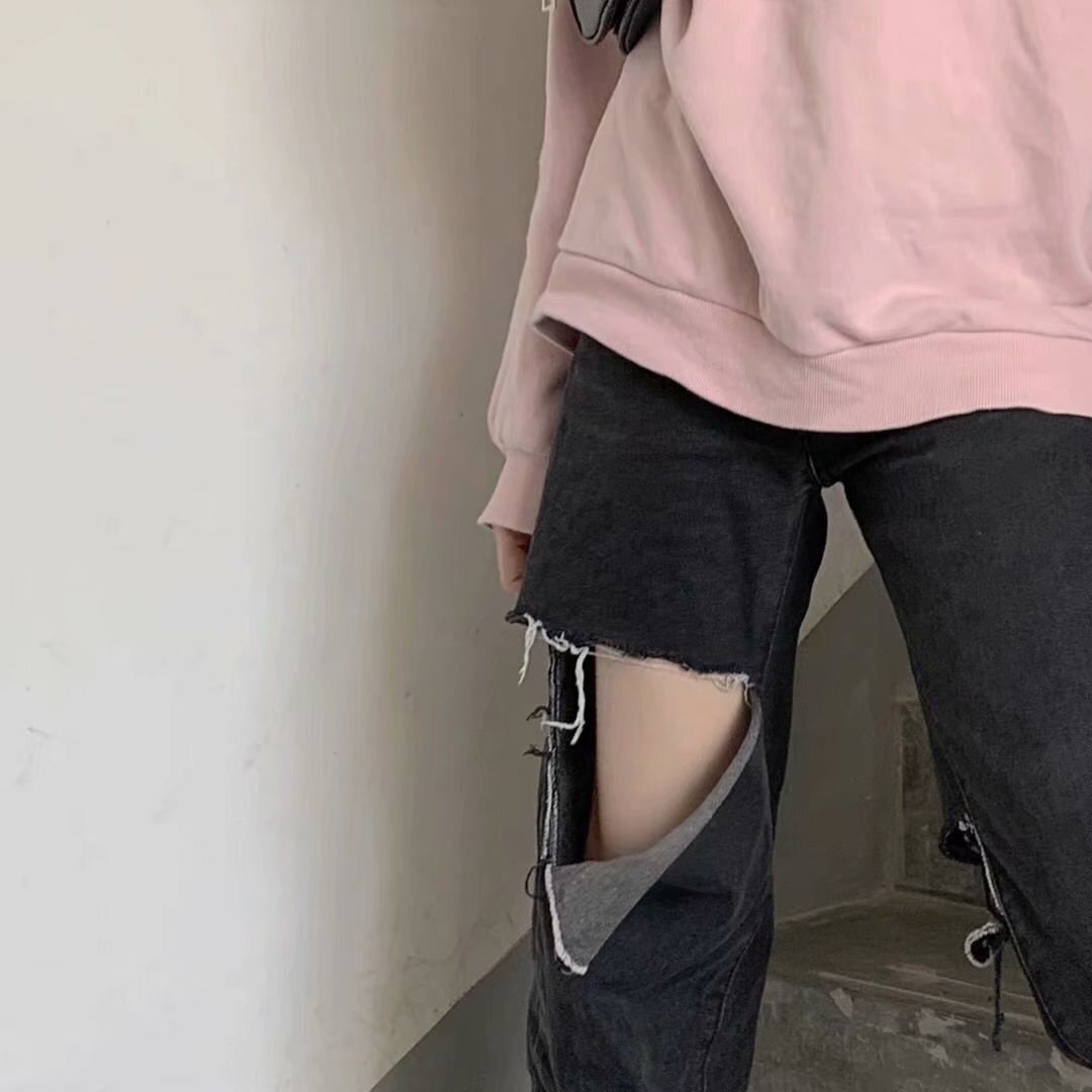 ダメージブラックデニム mry000273