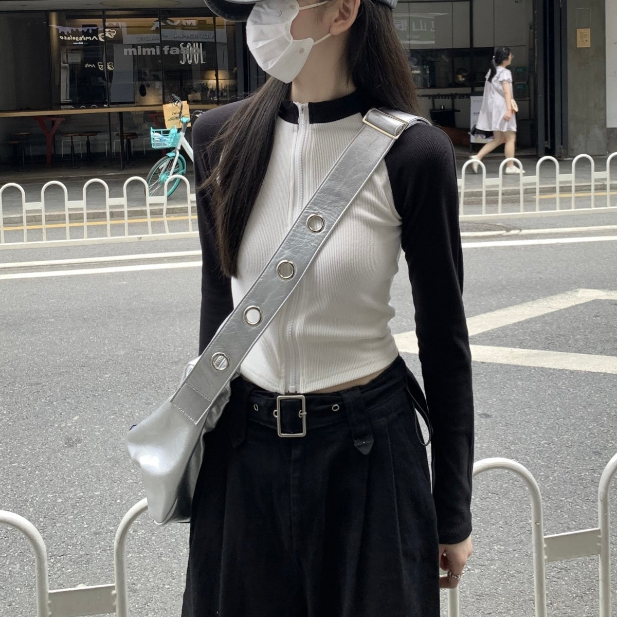 2カラー展開 韓国デザイン 韓国ストリート 韓国カジュアル スポーティ ジップアップトップス mry001194