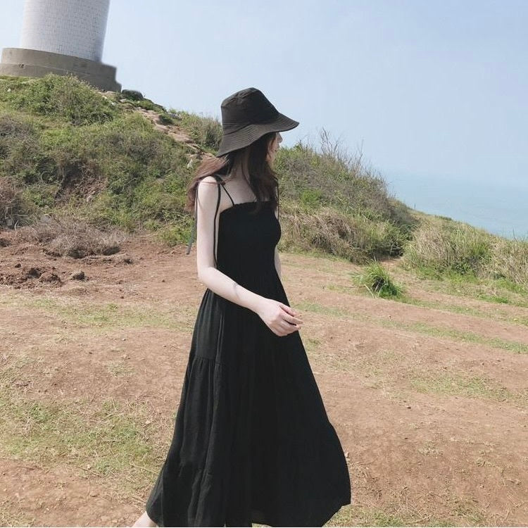 肩リボン フリル ロングワンピース mry000232