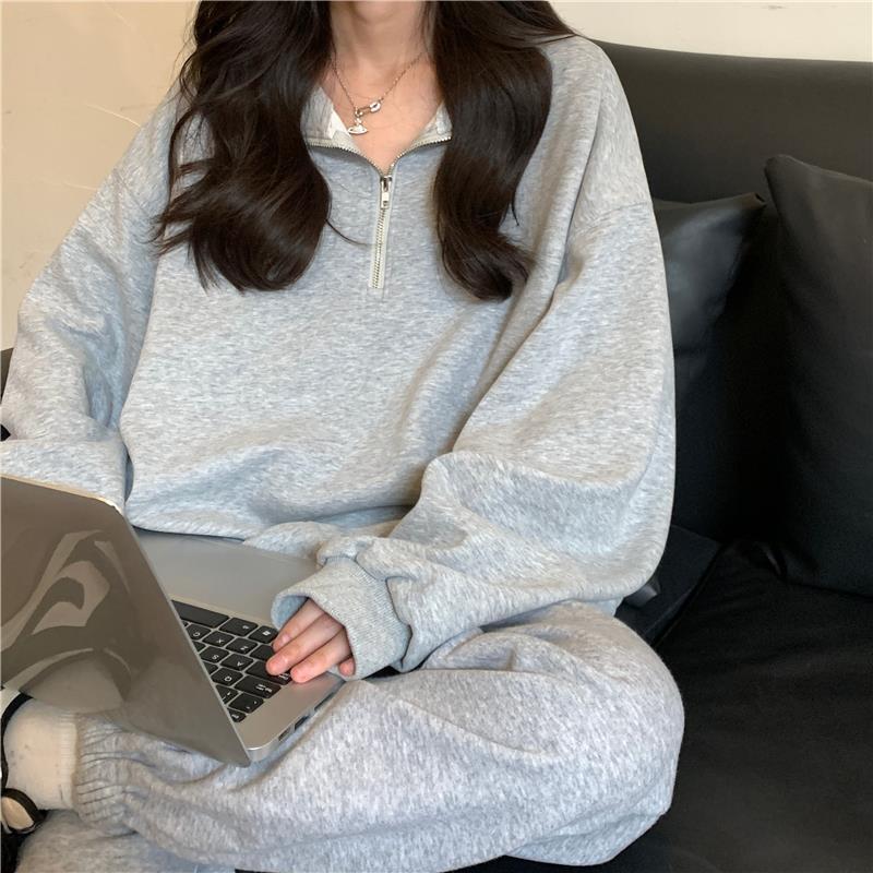 ハーフジッパー オーバーサイズスウェット mry000252