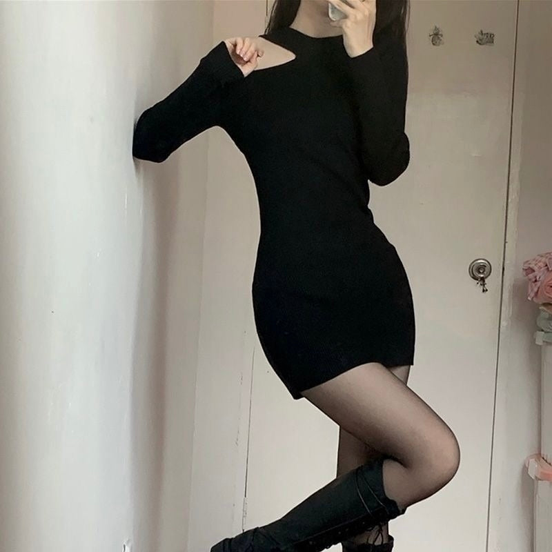 ワンショルダーワンピース タイト mry000254