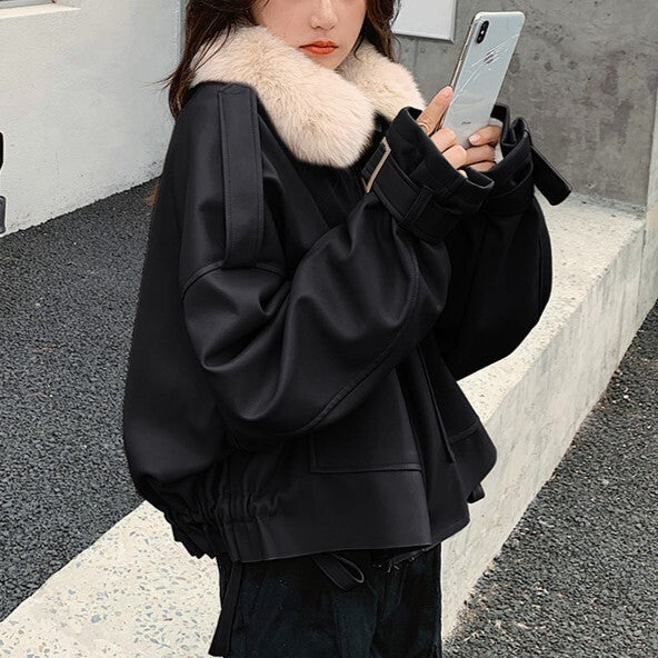 3カラー展開 2024 レザージャケット ベルベット 韓国ストリート 韓国カジュアル 韓国ガーリー mry000964