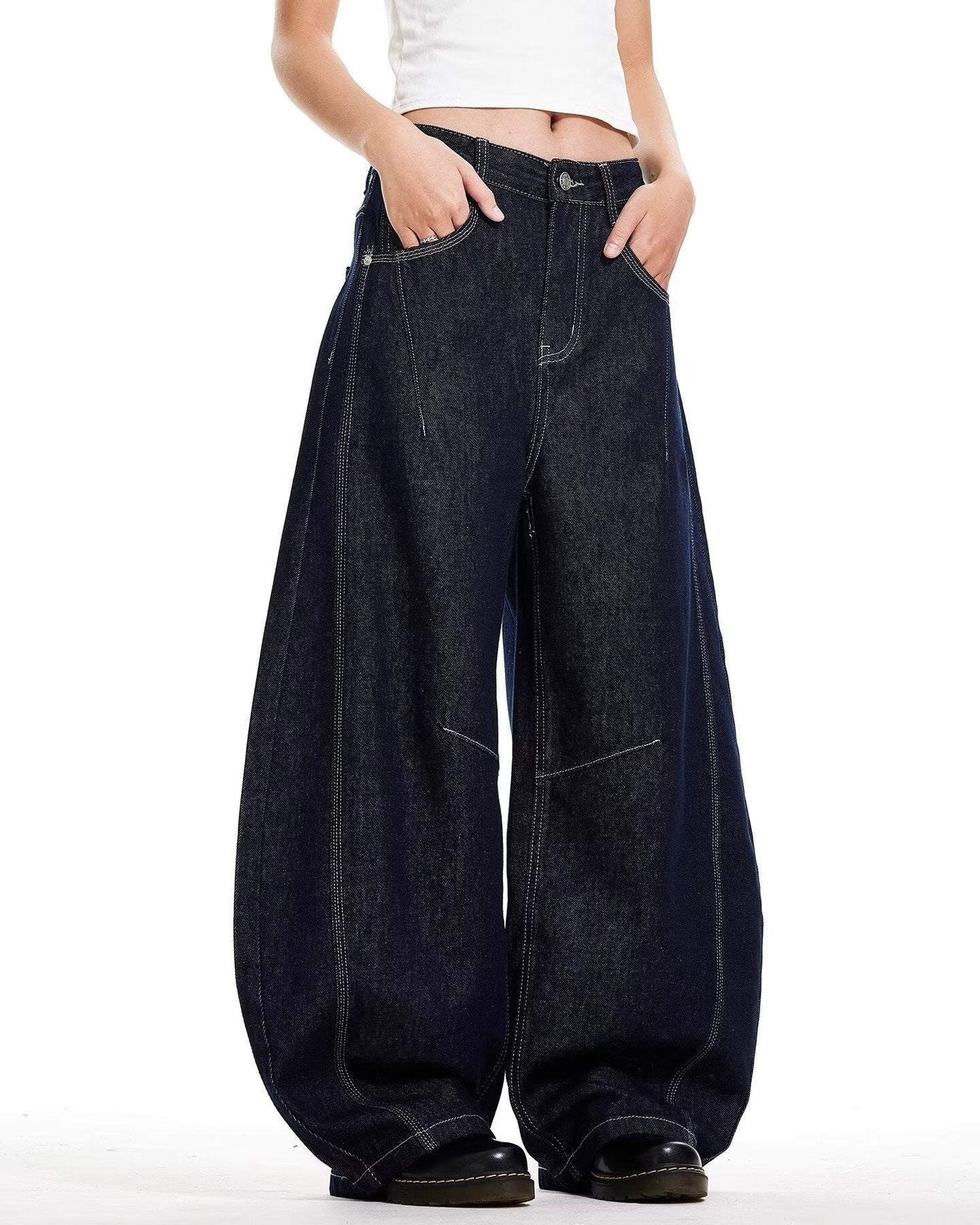 【COVER:FIT】 Extreme Balloon Wide-Leg Jeans mry001857