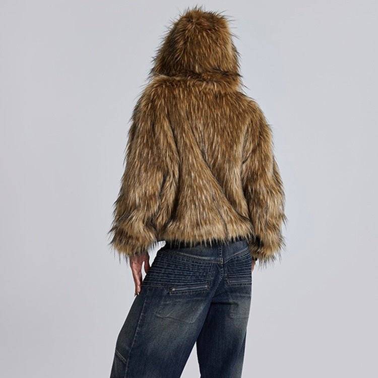 【高品質】フェイクファー フーディジャケット mry001562