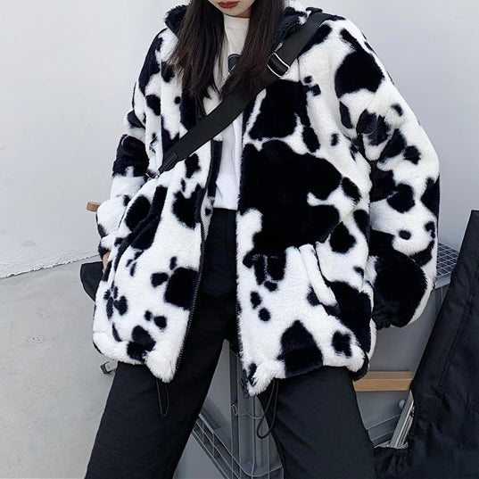 カウ柄 ボアジャケット mry000429