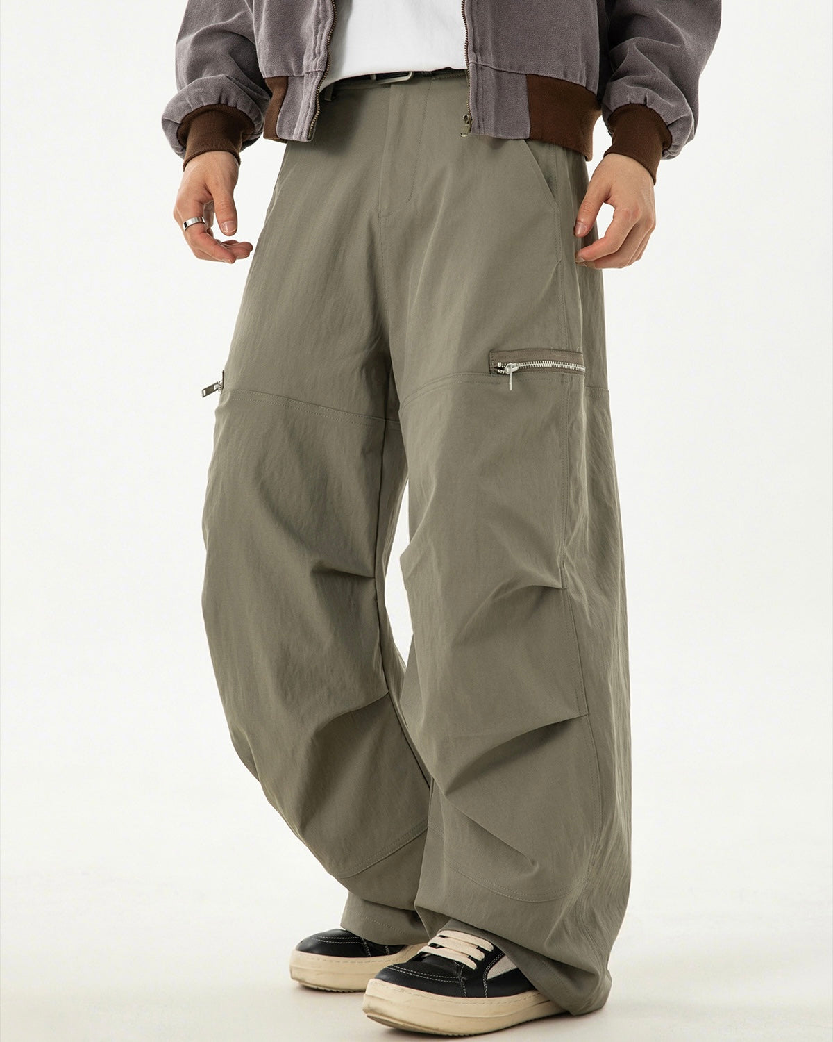 【2color】Zipper Pockets Wide Cargo Pants mry001821