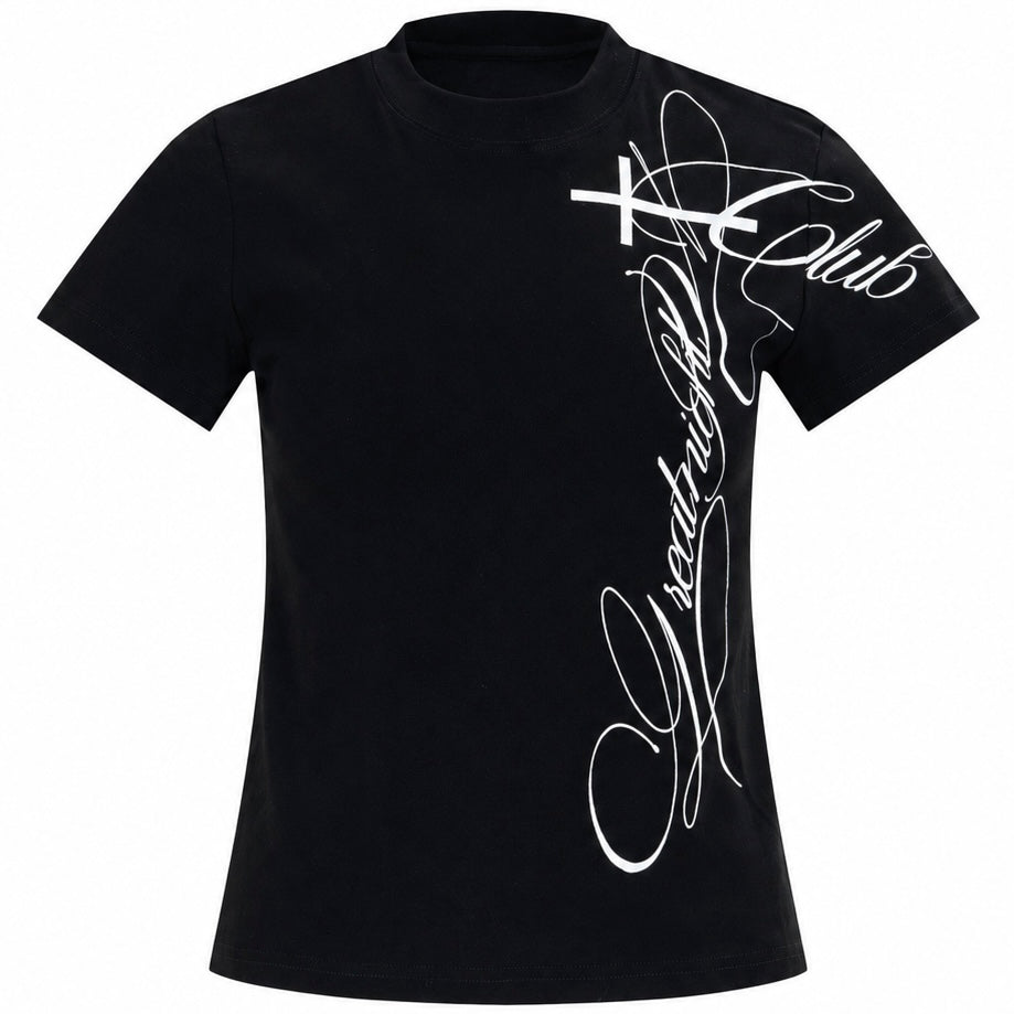 【トップス】クロスレタリング フィットTシャツ mry002472