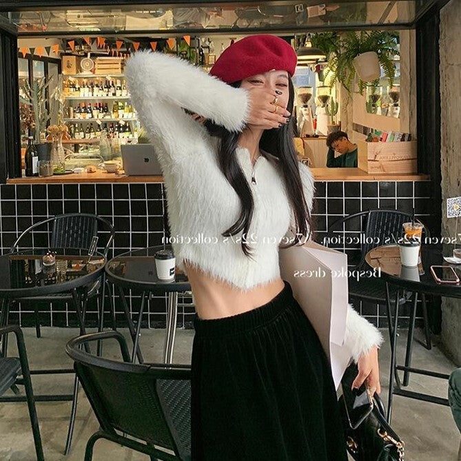 3カラー展開 ジッパー デザインセーター 韓国カジュアル mry001012