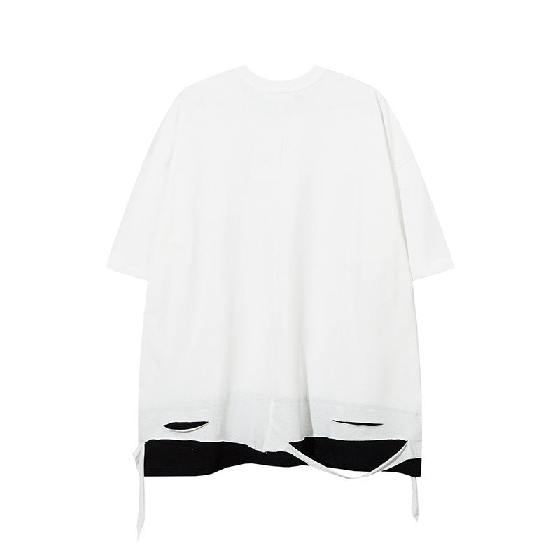 【2color】Layered Hem Grunge T-Shirt mry001648