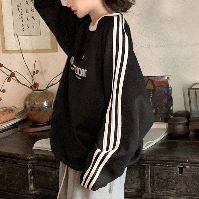 3カラー展開 ヨーロッパ 韓国カジュアル 韓国ストリート ロゴ付きスウェットシャツ mry001065