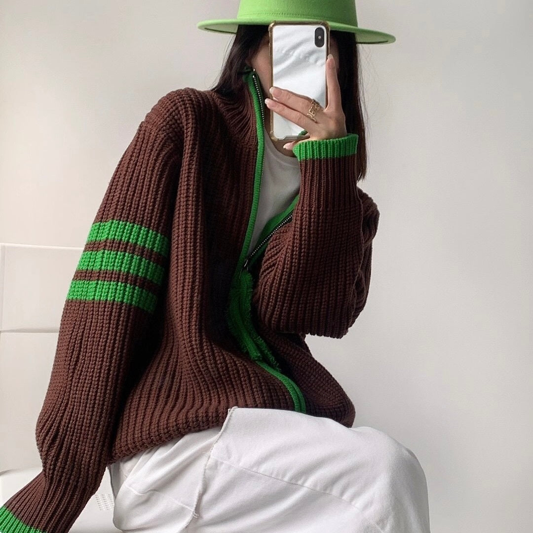 ダブルジッパー ニットウェアカーディガン mry000083