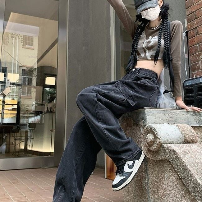 アメリカン レトロ デニム ジーンズ 韓国カジュアル 韓国ストリート mry000982