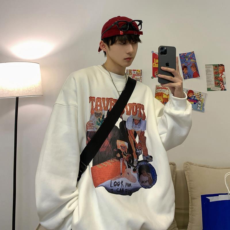 ラウンドネック プリントスウェット mry000473