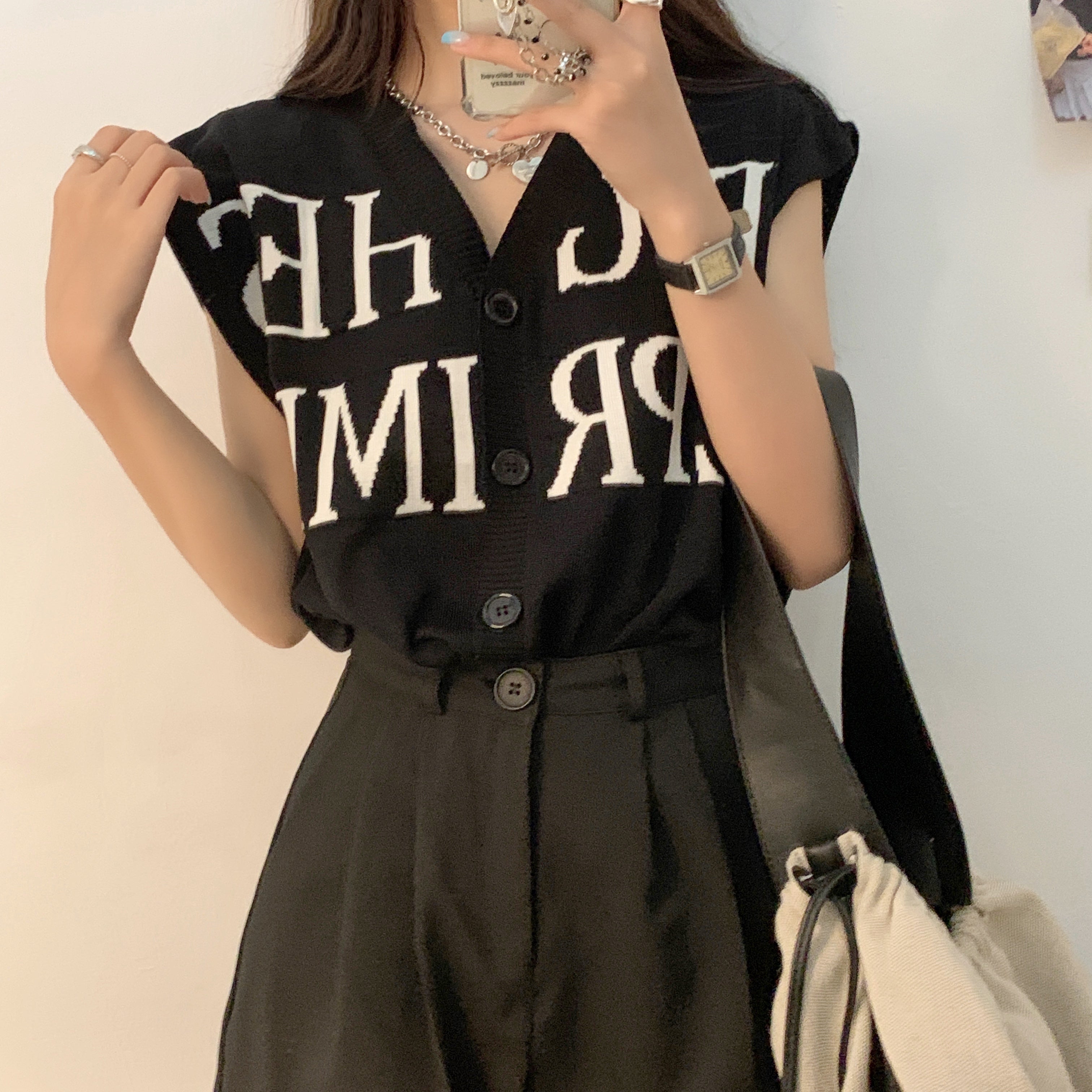 Vネック ニットベスト トップス mry000153