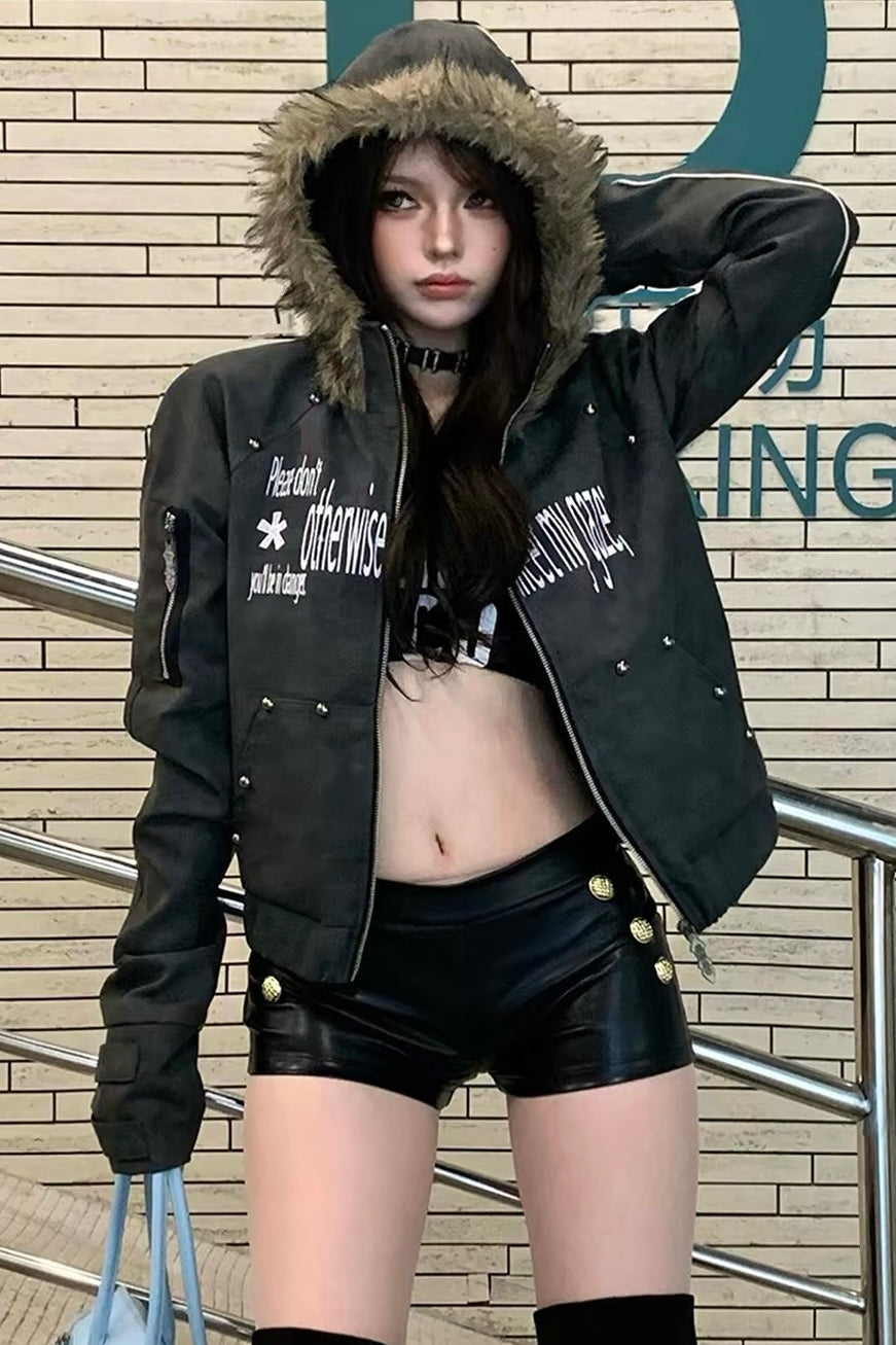 Washed Short Puffer Jacket mry002134