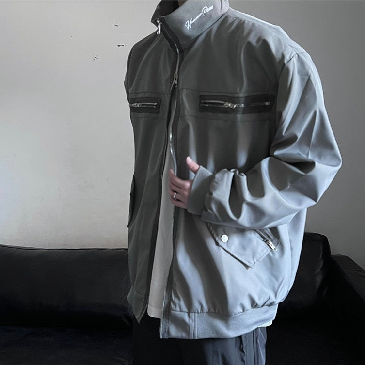 【Black Mamba】2カラー展開 韓国ストリート 韓国カジュアル トレンド シンプル ジャケット mry001275