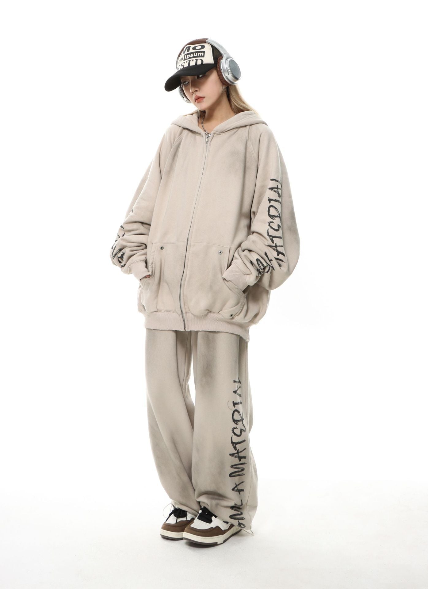 ※特別SALE価格【セットアップ/Unisex/送料無料】ダメージドルマンジップセットアップ mry001585