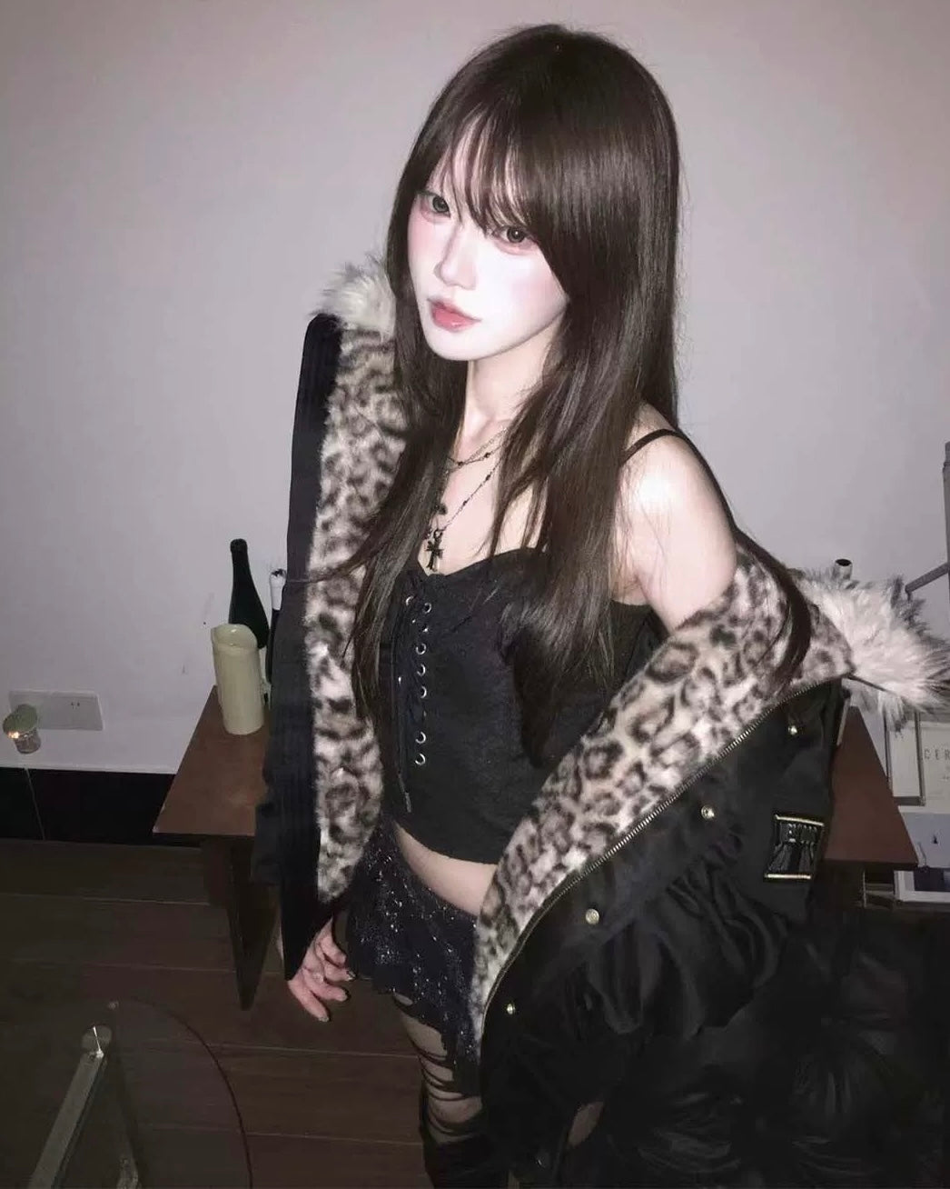 🔥即納アイテム🔥※残りわずか【人気No.1/評価★4.8以上】Leopard Fur Hooded Jacket mry001993