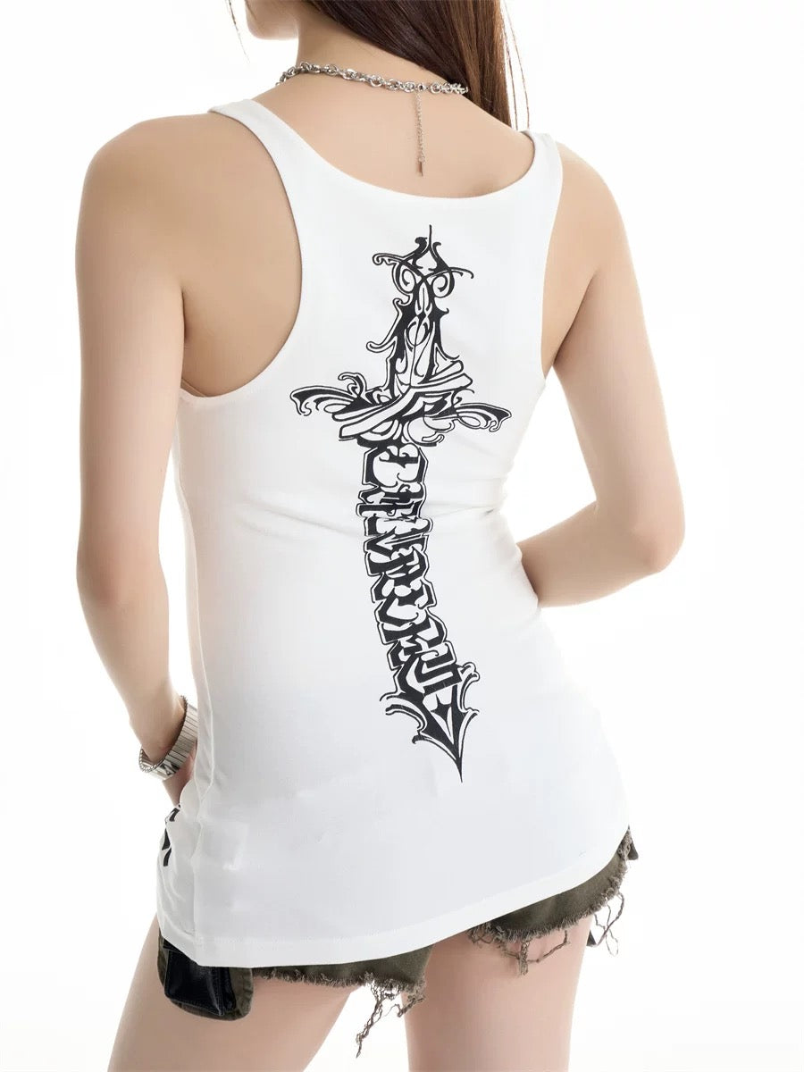 Tattoo Blade Stretch Tank Top mry001722