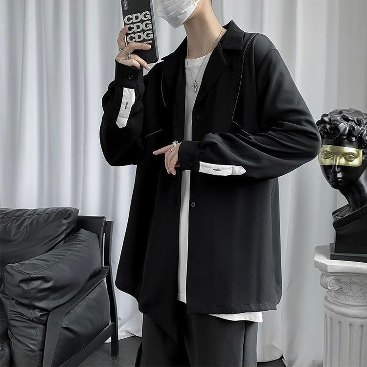 2カラー展開 韓国ストリート 韓国カジュアル トレンド オーバーサイズ ボタンシャツ mry001283