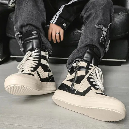 Two-Tone Designer High-Top Street Sneakers mry001954