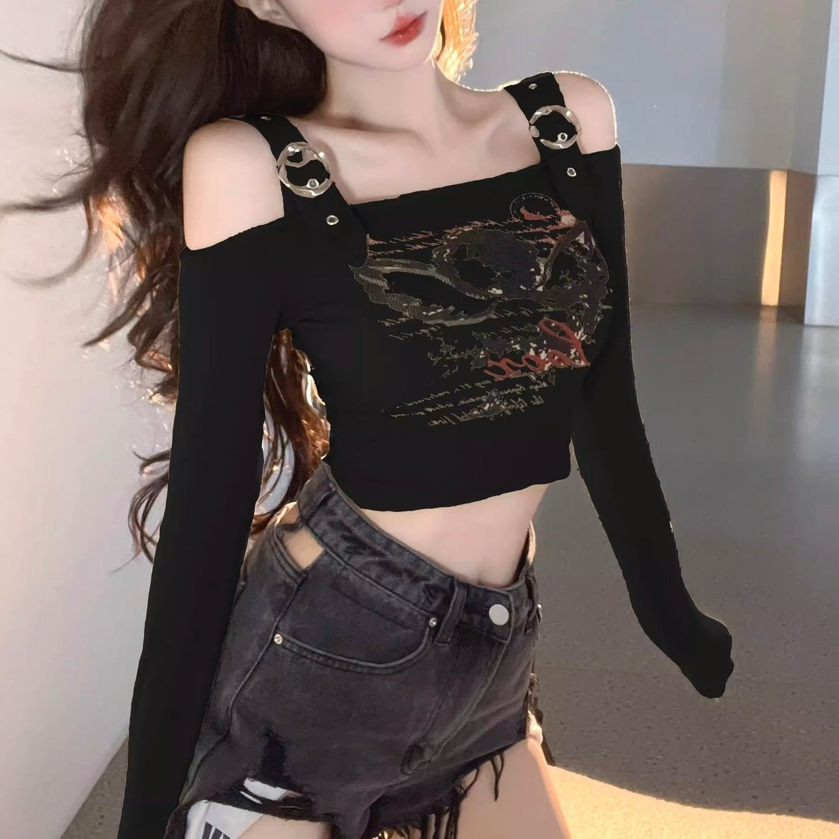 【Taéf】3カラー展開 クロップドトップス mry001552