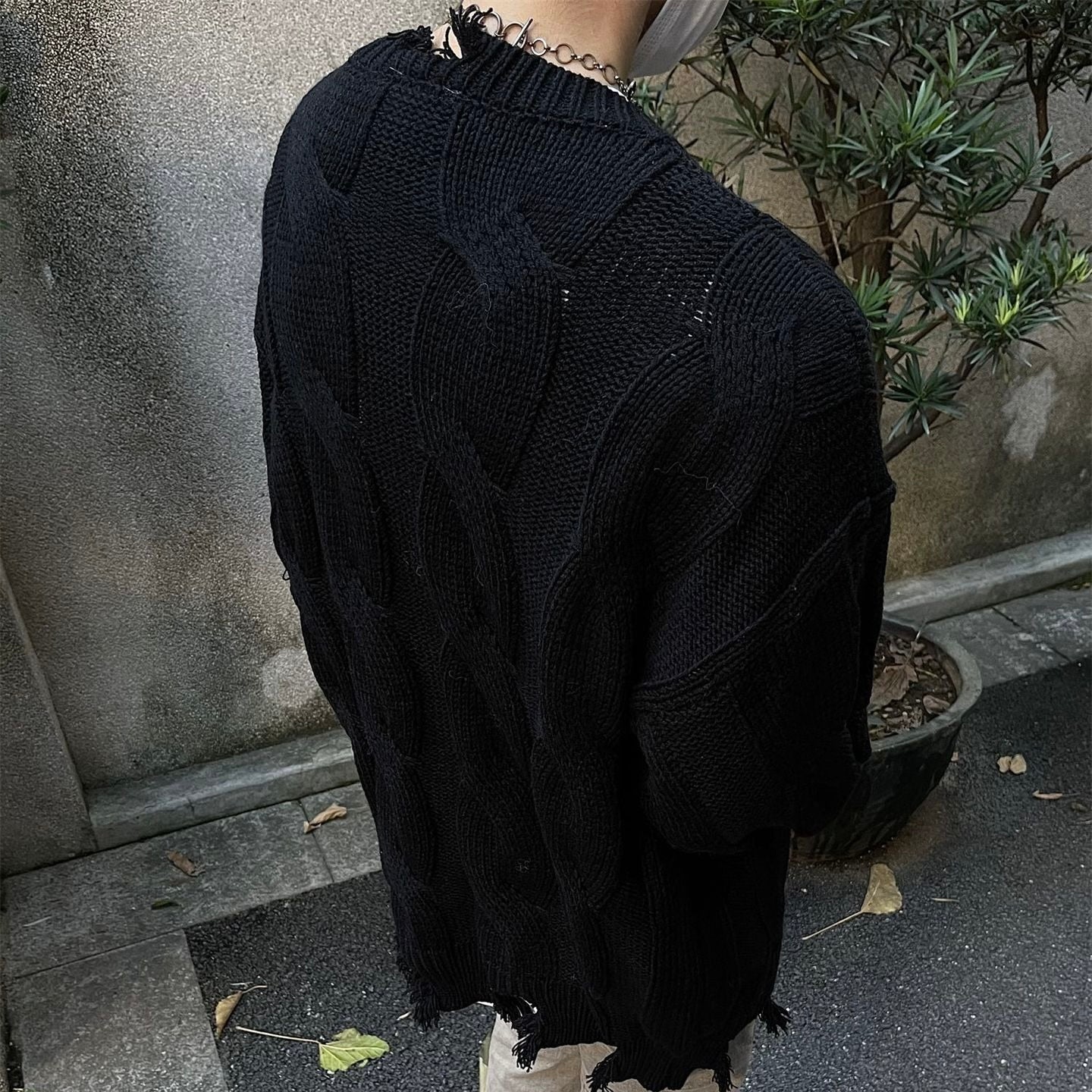 2カラー展開 アメリカン 韓国ストリート 韓国カジュアル ダメージ加工 ヴィンテージ カーディガン mry001311