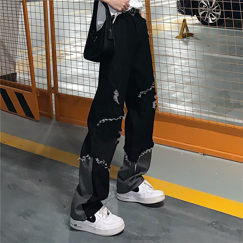 ダメージ ワイド ストリートパンツ ユニセックス mry000018