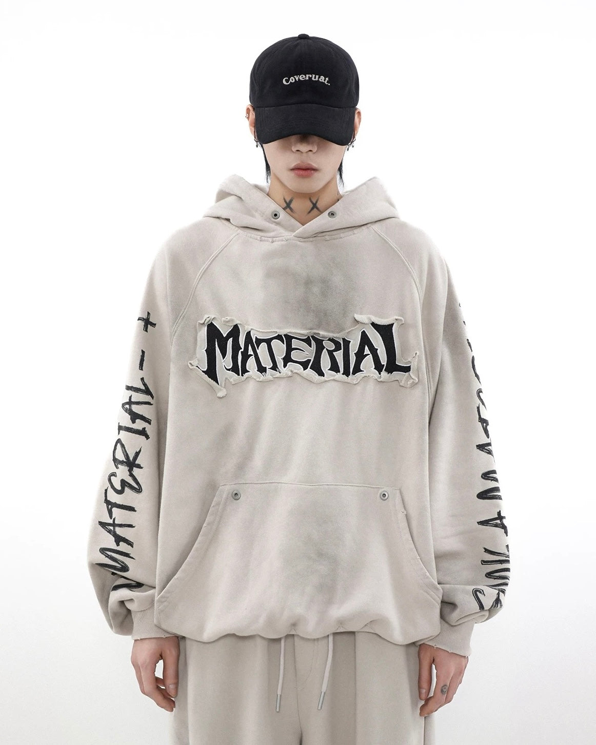 【評価★4.8以上/Tops】UNISEX DAMAGE DOLMAN HOODIE mry001906