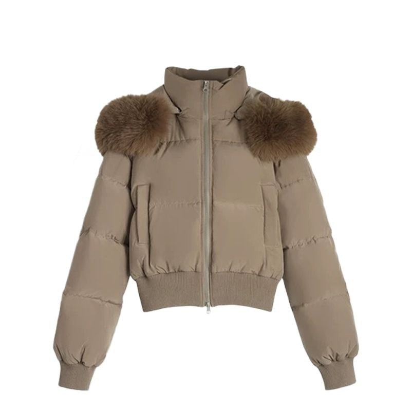 【爆安】Short Puffer Food Fur Jacket mry001966