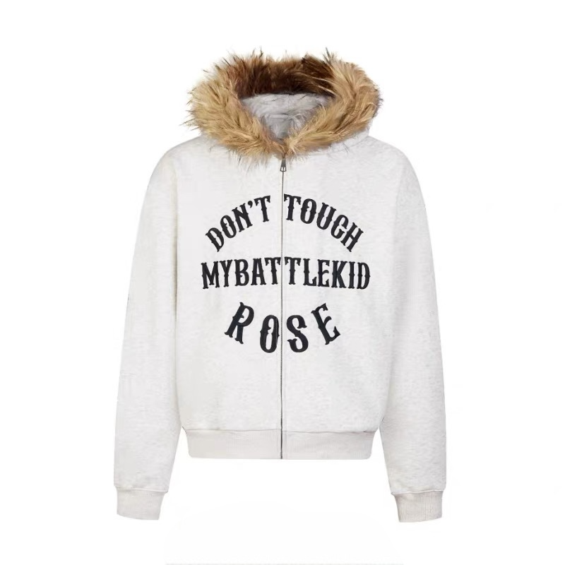 【3color】Fur Hood Graphic Hoodie mry001812