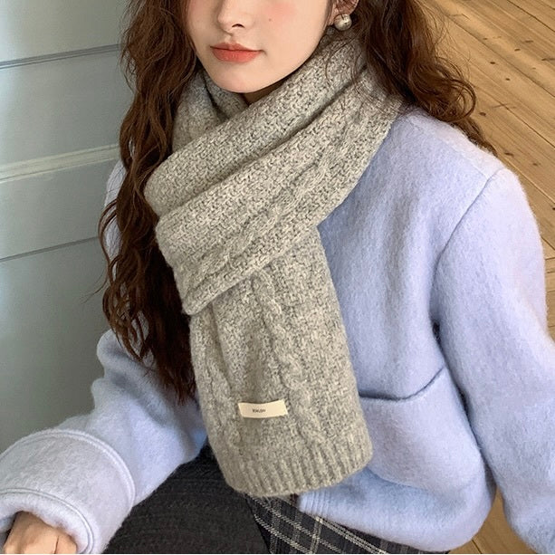 3カラー展開 リブ編みニット マフラー mry001497