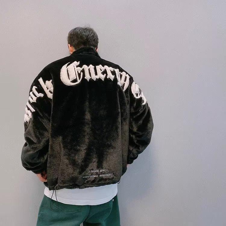 韓国ストリート 韓国カジュアル レトロ フリース素材 ボアジャケット mry001243