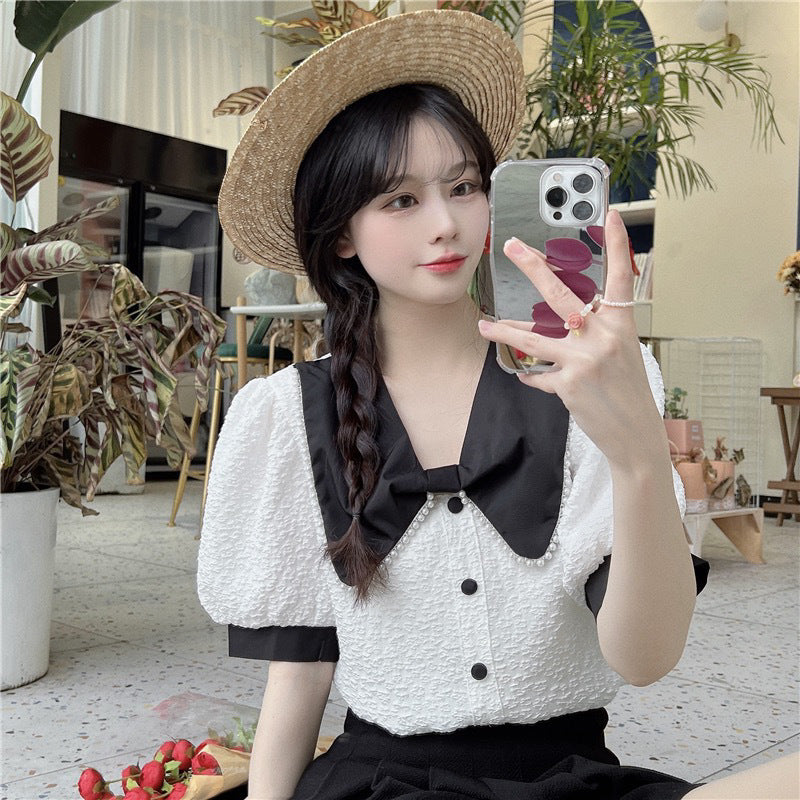 パール パフスリーブ ブラウス mry000230