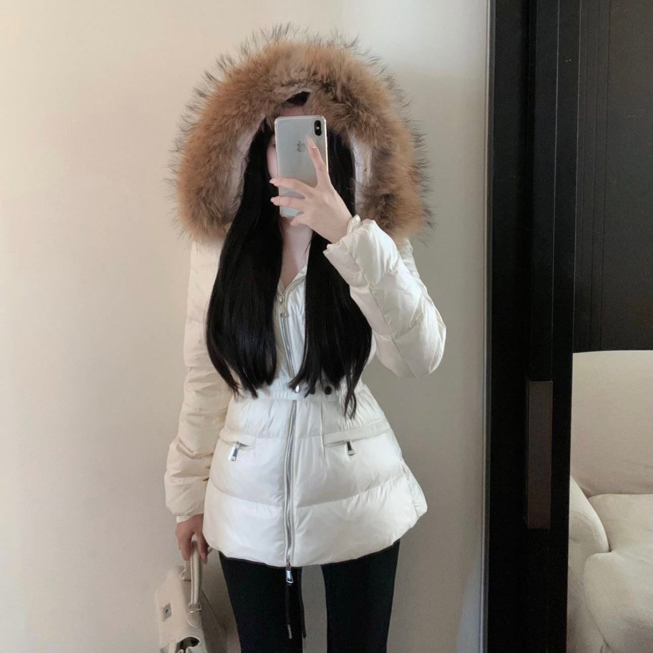 【Chéri】ファー付きダウンジャケット mry001474