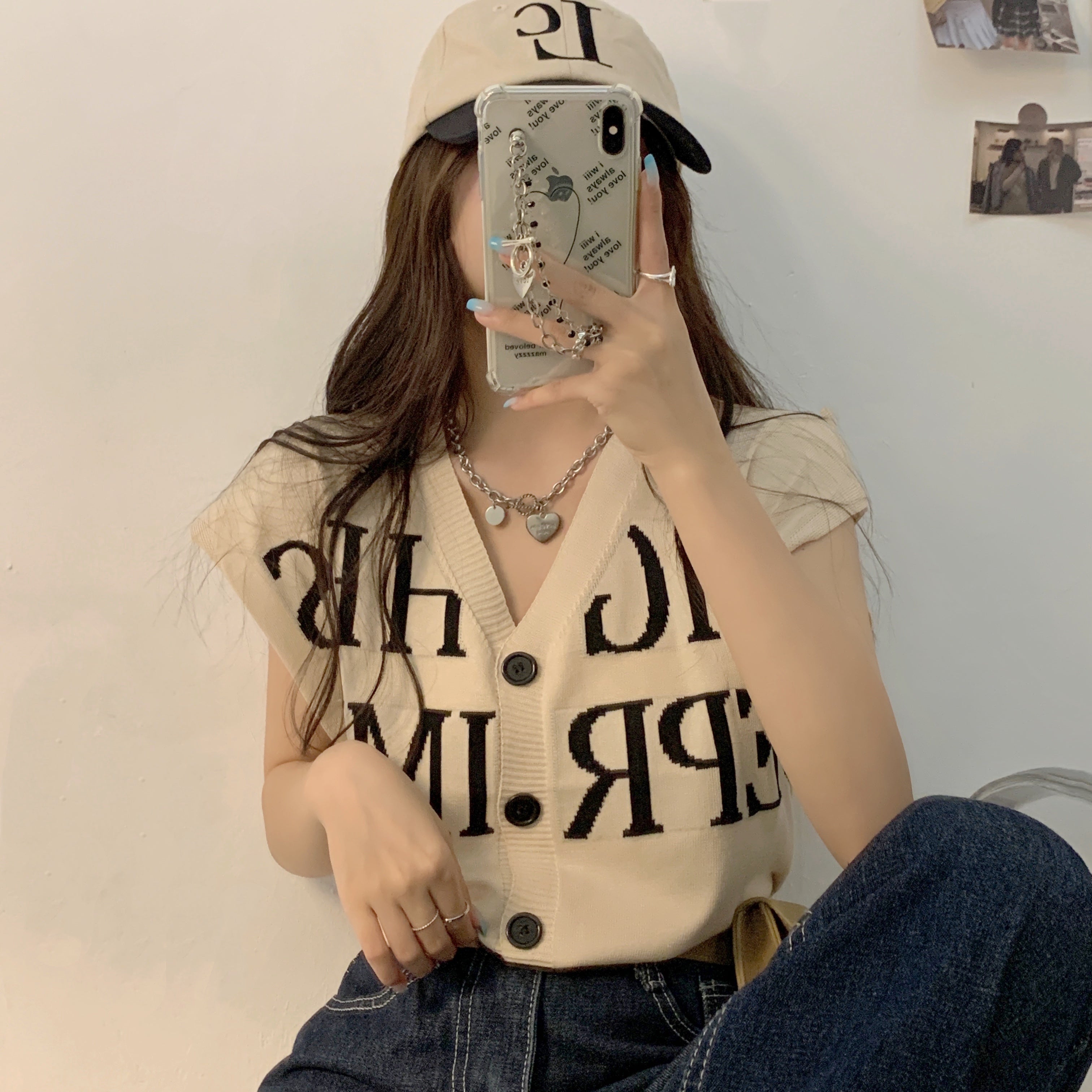 Vネック ニットベスト トップス mry000153