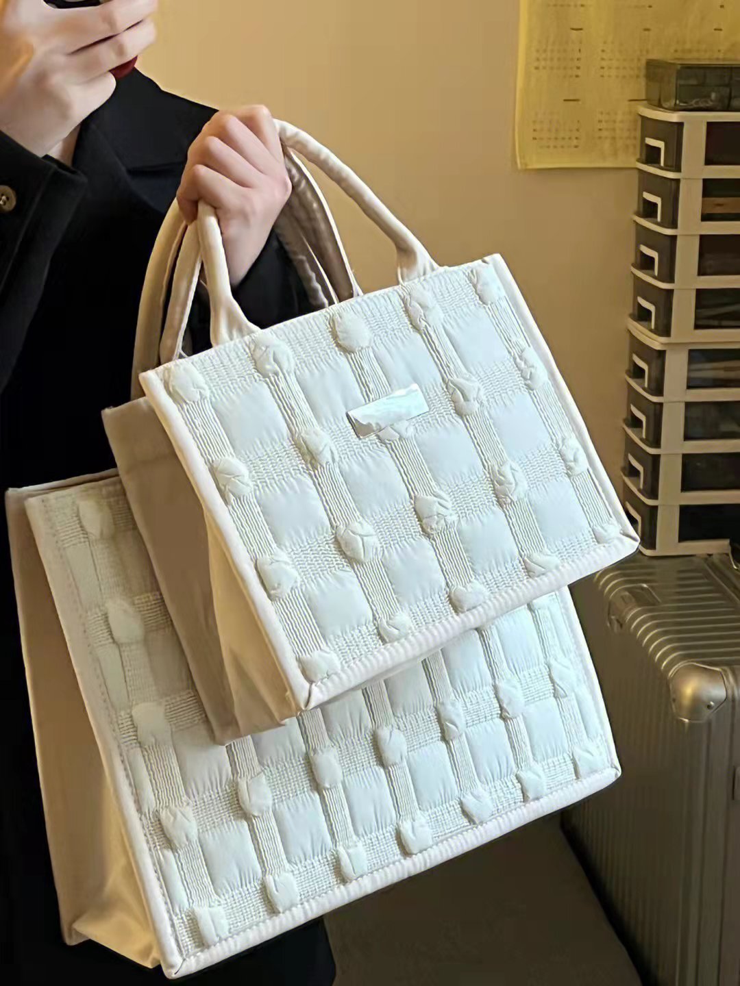 【送料無料】ホワイト キルティング カジュアル オールマッチ トート mry000628