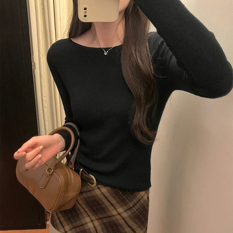 【Orchid】3カラー展開 韓国カジュアル 韓国デザイン シンプル 無地 トップス mry001120