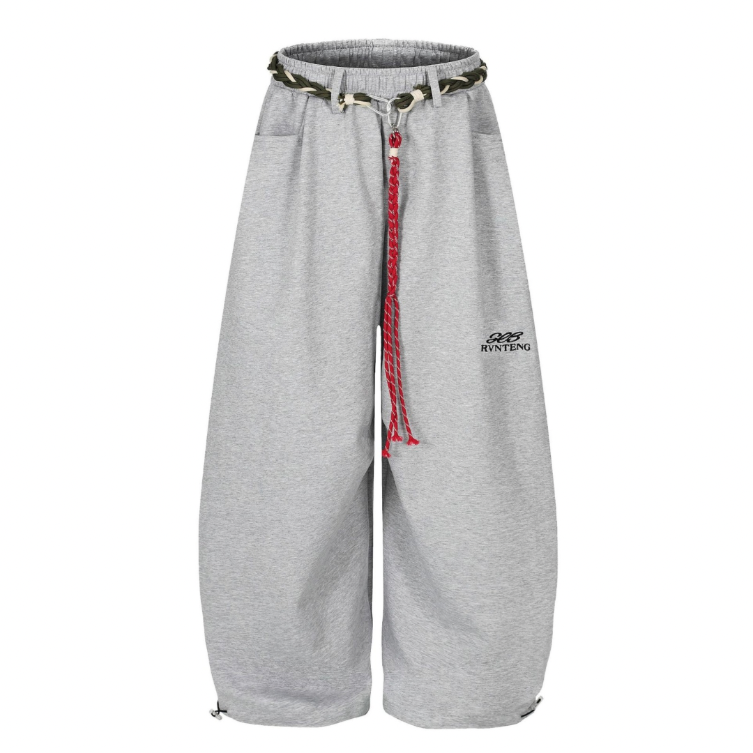 『SNS大人気パンツ💥』【2color】Belt Rope Wide Leg Sweatpants mry001805
