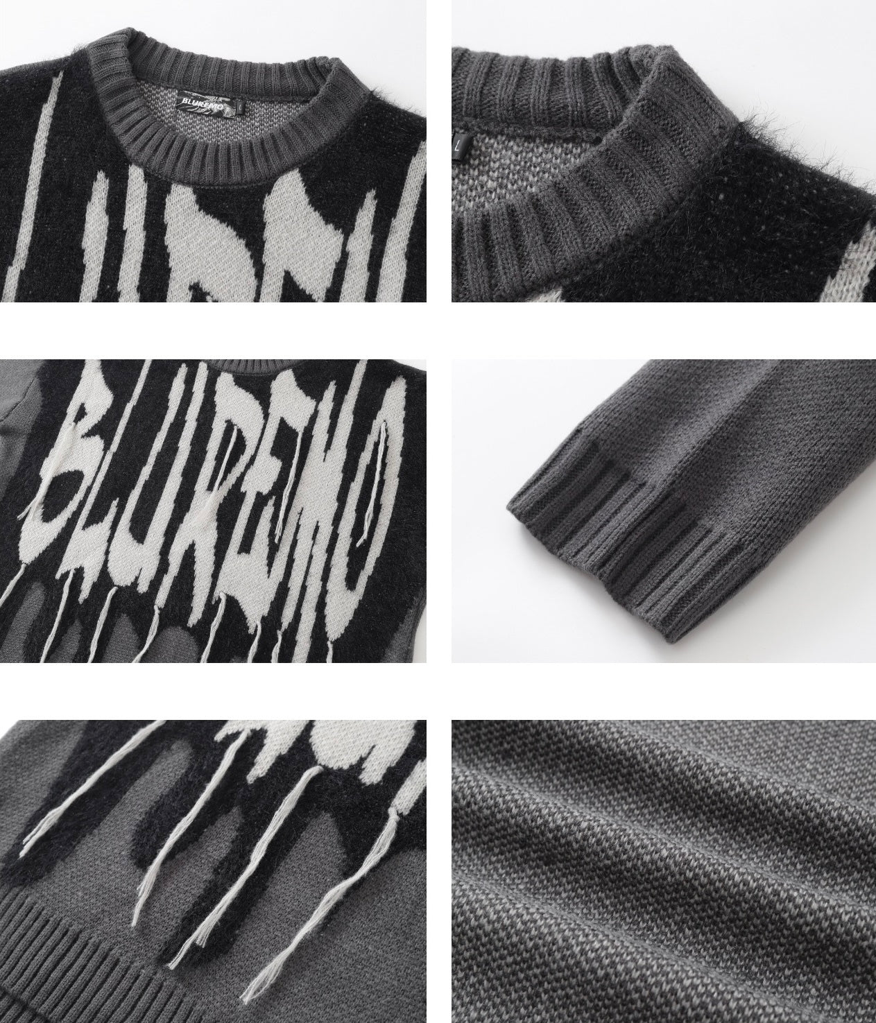 【残りわずか】Drip Graffiti Oversized Knit Sweater mry001625