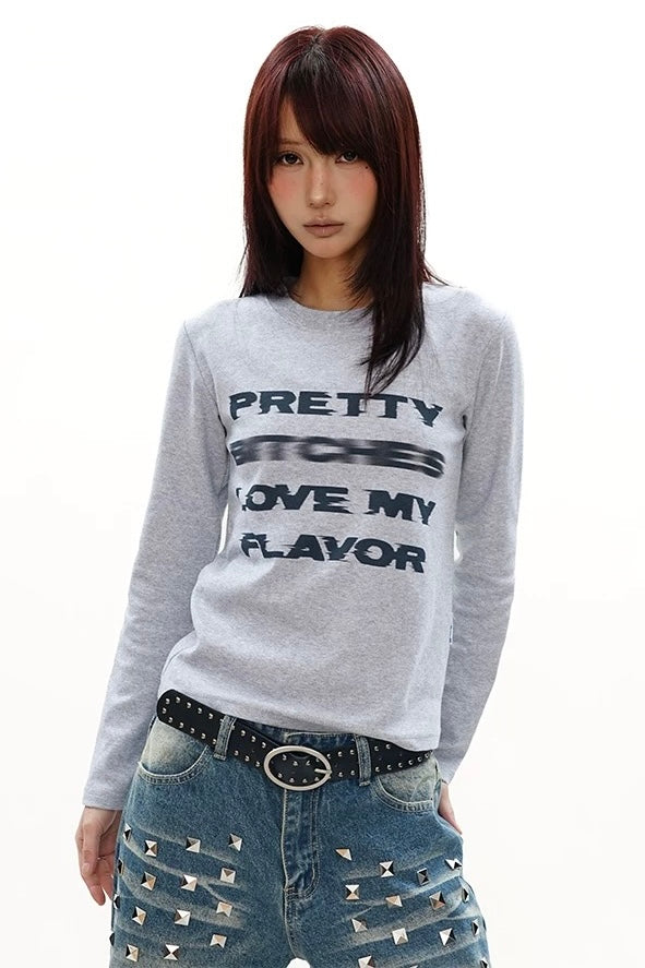 【トップス/2color】ブラーグラフィックロンT mry002309