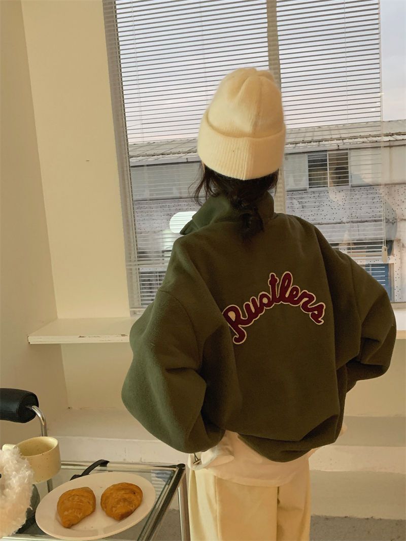 スタンドカラー ワンポイント トップス mry000494