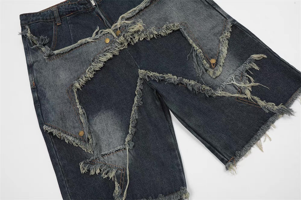 Rugged Edge Distressed Denim Shorts mry001652
