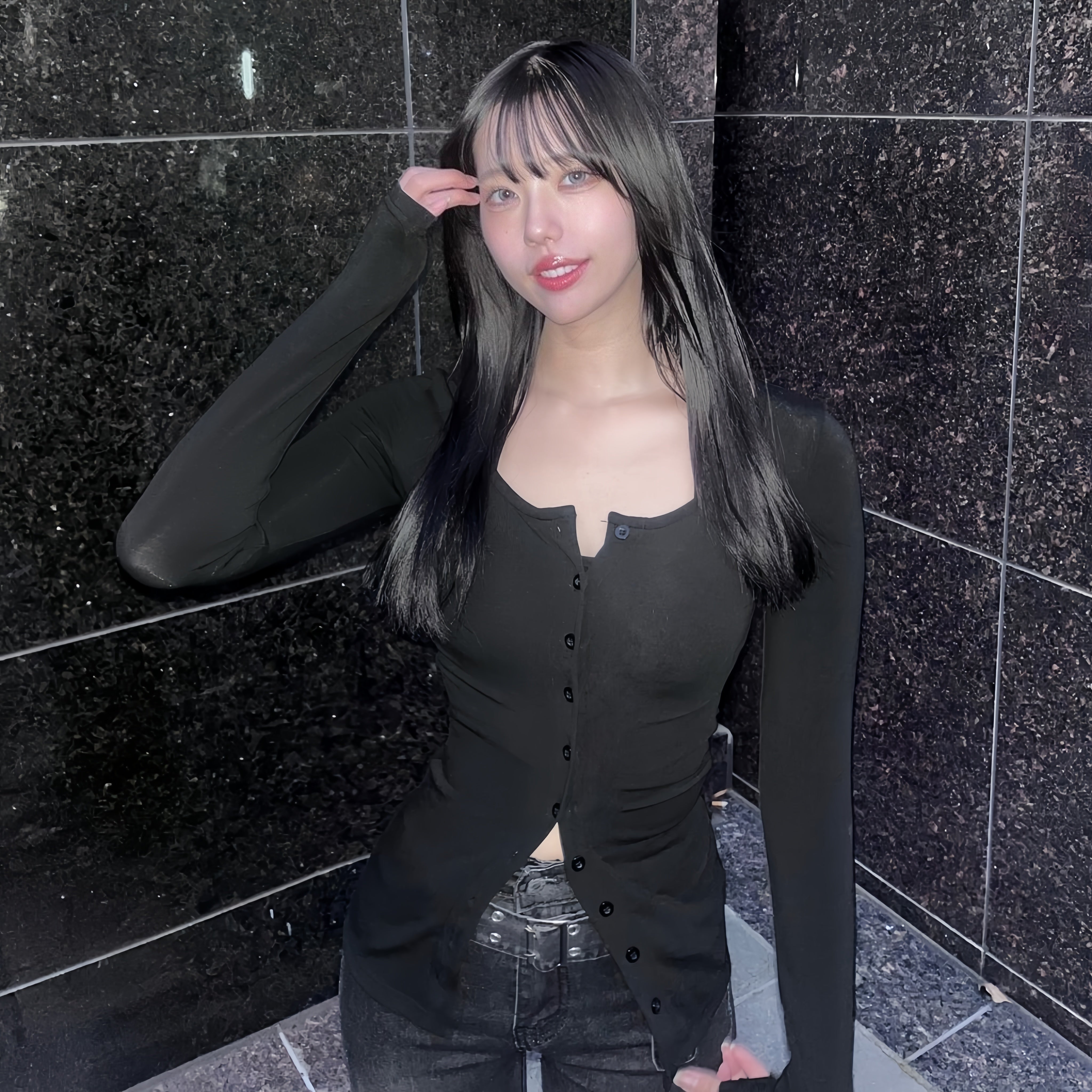 【Black Mamba】2カラー展開 ホルターネックツーピースカーディガン mry001116