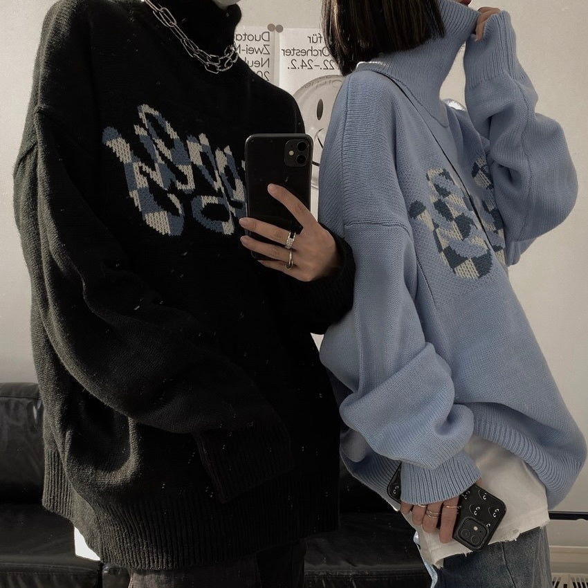 【送料無料】ユニセックス リブハイネックセーター mry000464