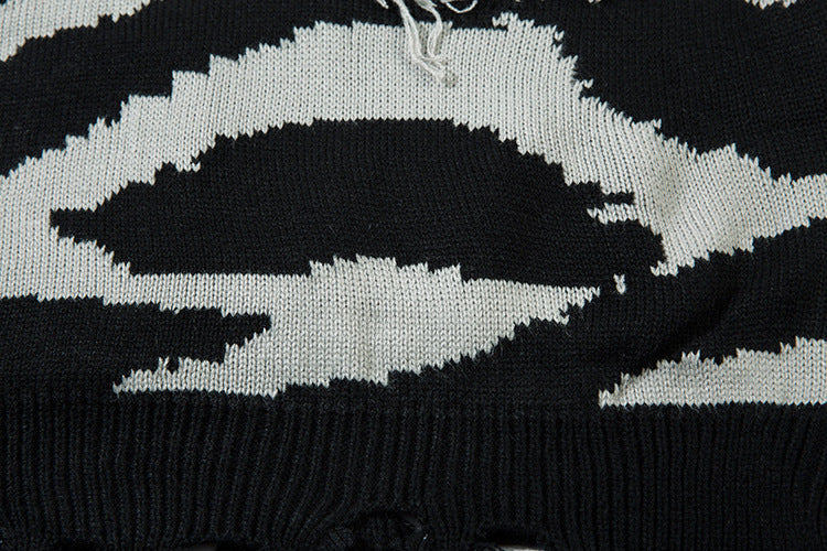 【2color】Raw Edge Animal Print Sweater mry001647