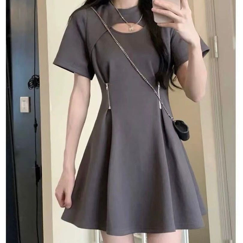 ジップスカート カジュアル Tシャツ ワンピース mry000134