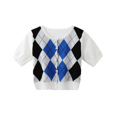 ショートニット カーディガン アメリカンレトロ スリムフィット mry000010